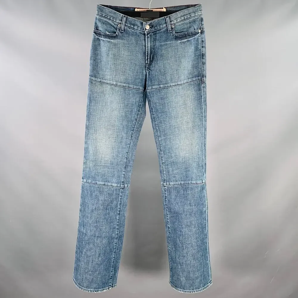 BUCKLER Size 31 Blue Cotton Denim Straight Jeans